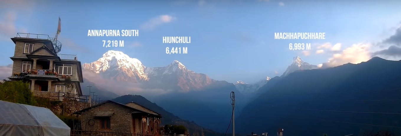 Machhapuchhre, Hiuchuli, and Annapurna South 