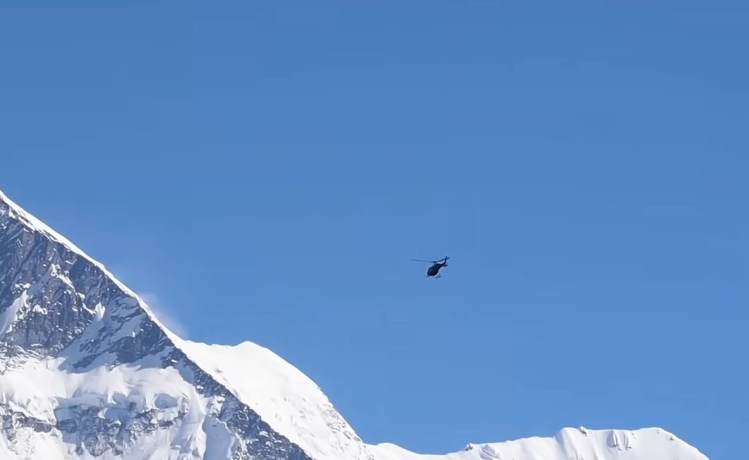 Helicopter view  from The Everest View Hotel 